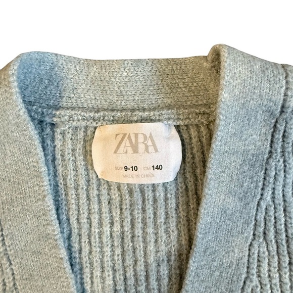 ZARA Kids Ribbed Button-Up Cardigan 9/10 - Picture 3 of 3